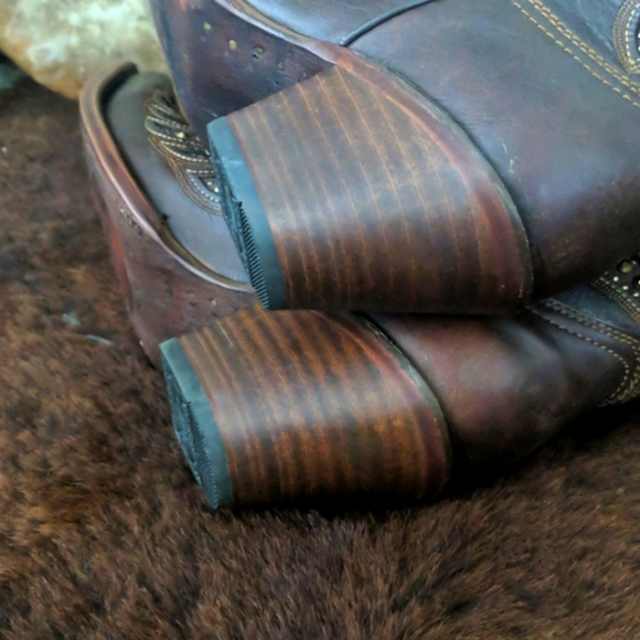 CORRAL C2878 brown leather & gold studded snip toe cowgirl western boots… - Picture 15 of 16